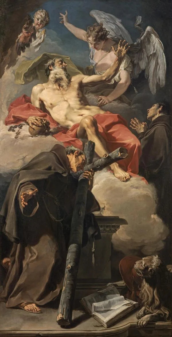 A apoteose de São Jerônimo com São Pedro de Alcântara e Antonino de Patti - Giovanni Battista Pittoni