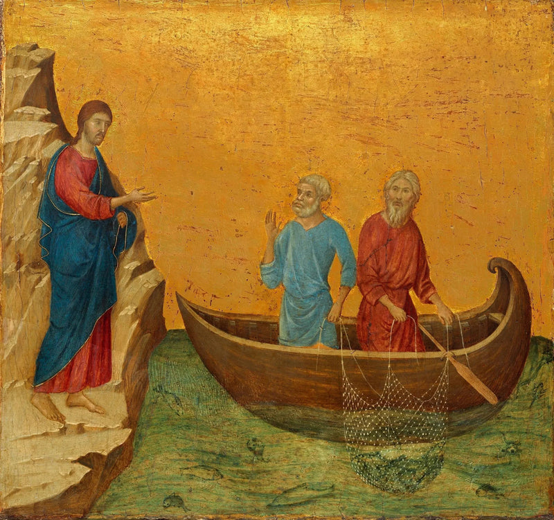 O chamado dos apóstolos Pedro e André - Duccio di Buoninsegna