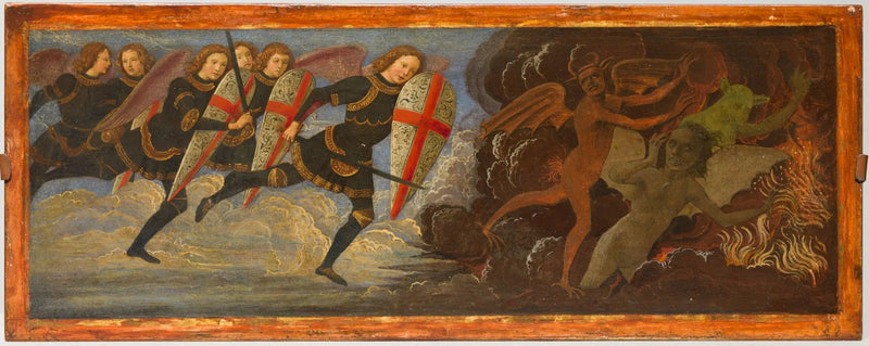 O Arcanjo São Miguel e os Anjos em guerra contra o Diabo - Domenico Ghirlandaio