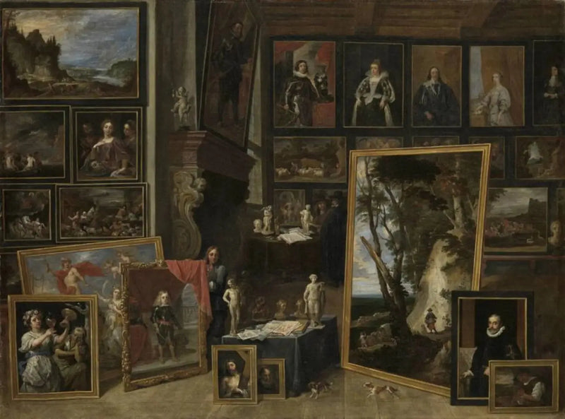O Arquiduque Leopoldo-Guilherme em sua galeria em Bruxelas (II) - David Teniers o Jovem