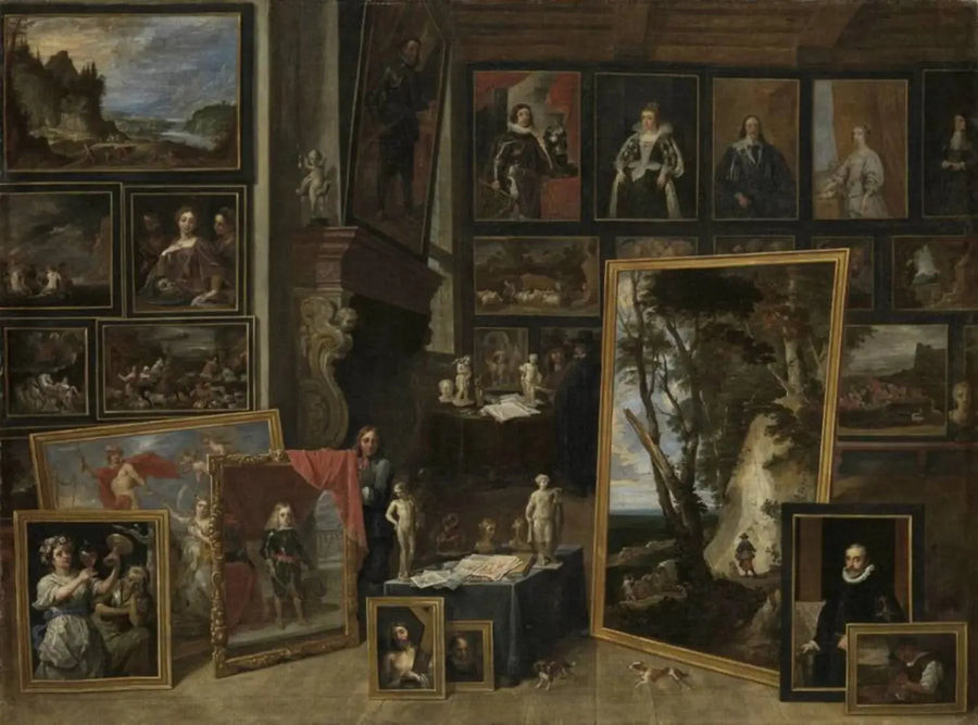 O Arquiduque Leopoldo-Guilherme em sua galeria em Bruxelas (II) - David Teniers o Jovem