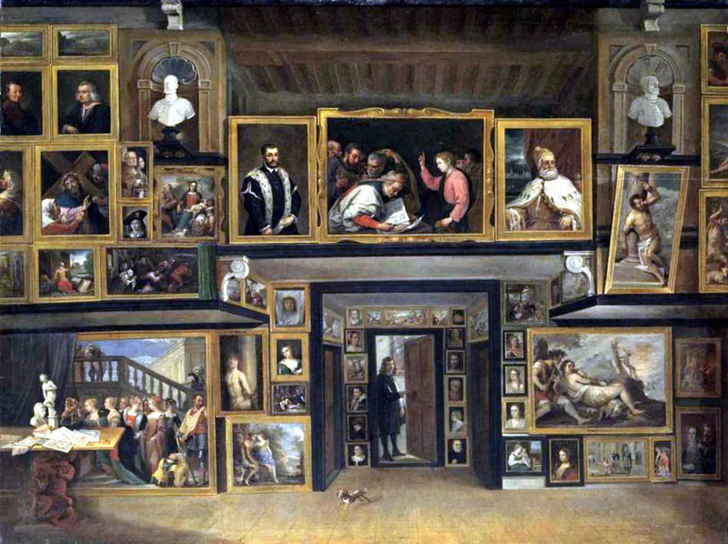 O Arquiduque Leopoldo-Guilherme em sua galeria em Bruxelas (III) - David Teniers o Jovem