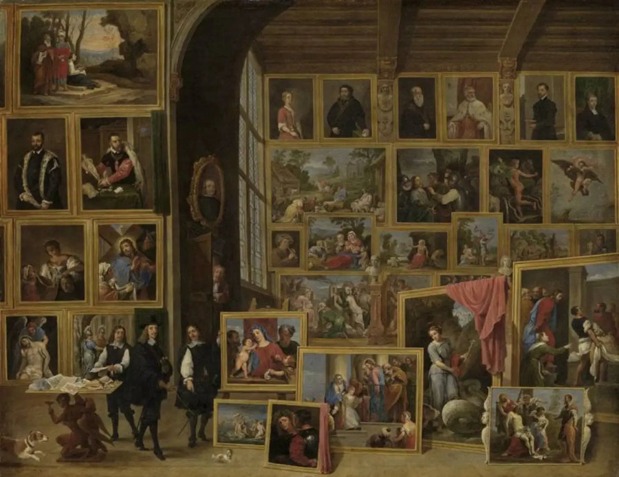 O Arquiduque Leopoldo-Guilherme em sua galeria em Bruxelas (IV) - David Teniers o Jovem
