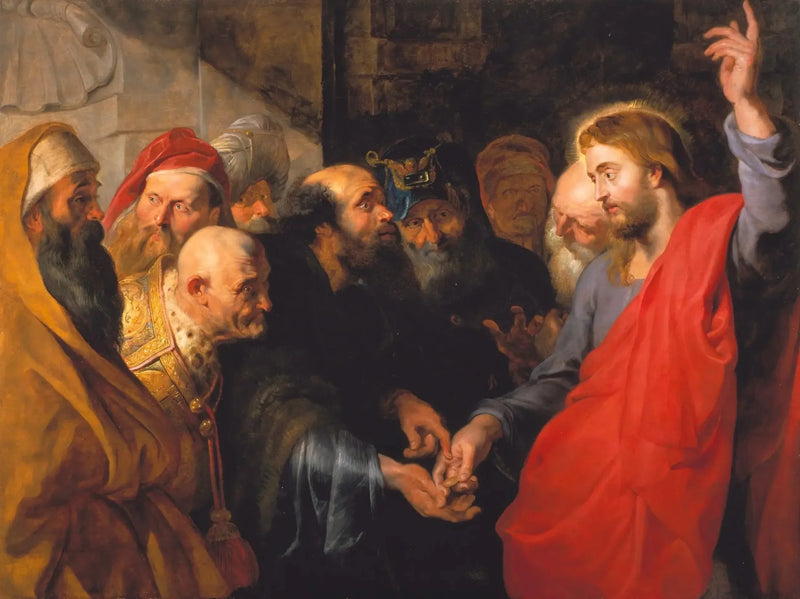 O dinheiro do tributo (Mateus 22:19) - Peter Paul Rubens