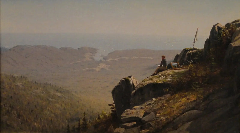 O artista desenhando em Mount Desert, no Maine - Sanford Robinson Gifford