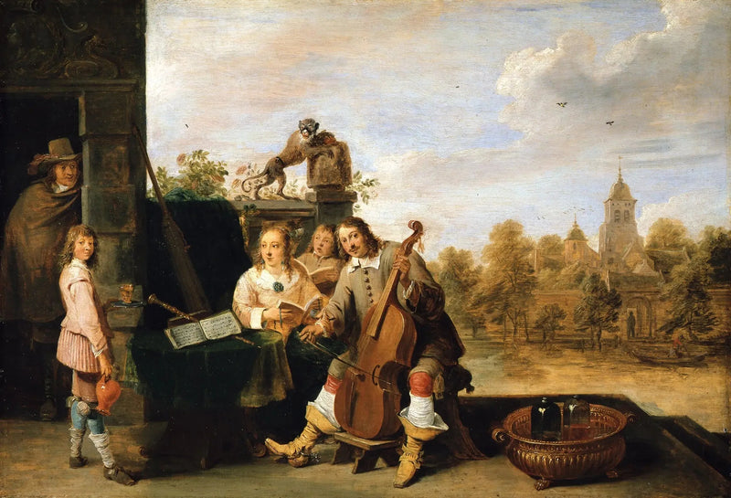 O artista e sua família - David Teniers o Jovem