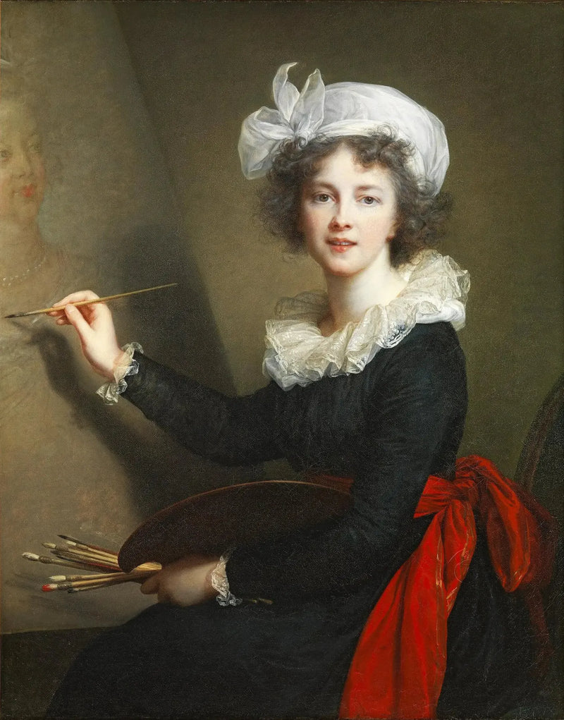 A artista realizando um retrato da rainha Maria Antonieta - Élisabeth Vigée Le Brun
