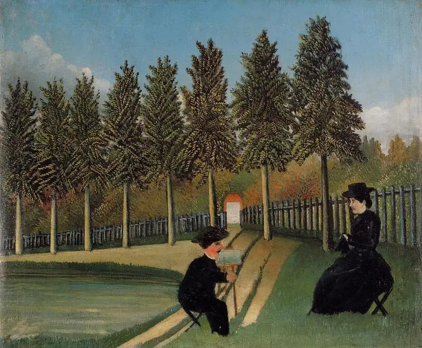 O artista pintando sua esposa - Henri Rousseau