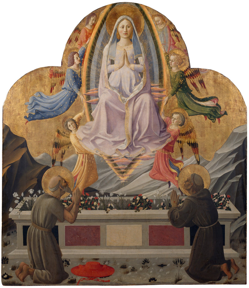 A Assunção da Virgem com os santos Jerônimo e Francisco - Zanobi Strozzi