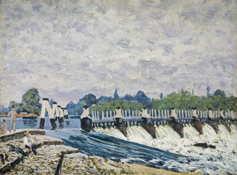A Eclusa de Molesey perto de Hampton Court, efeito da manhã - Alfred Sisley