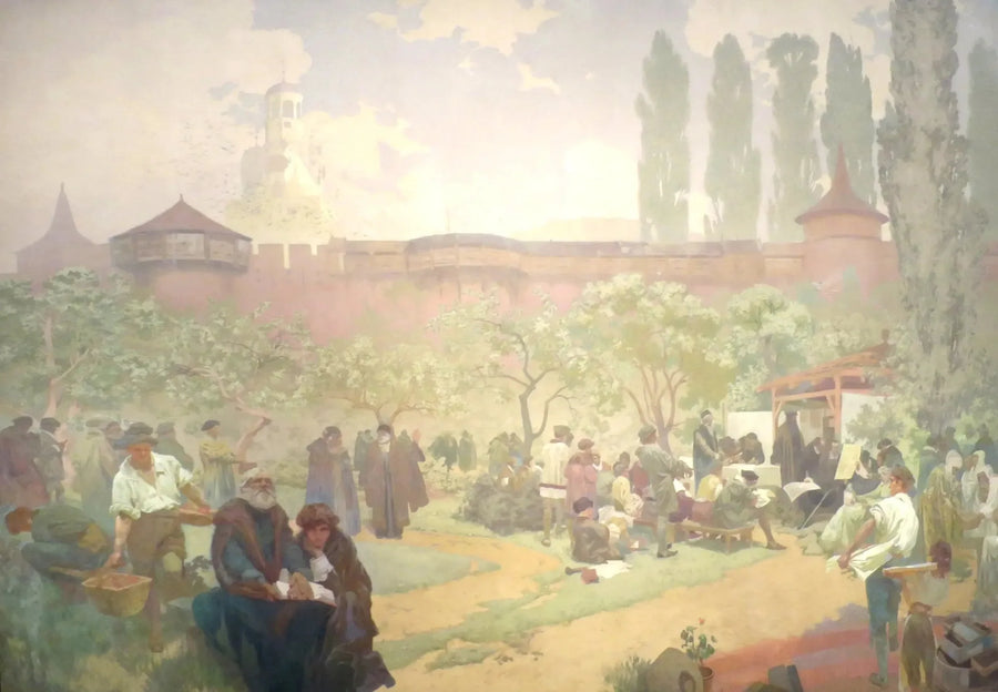 A escola fraternal em Ivančice - Alphonse Mucha