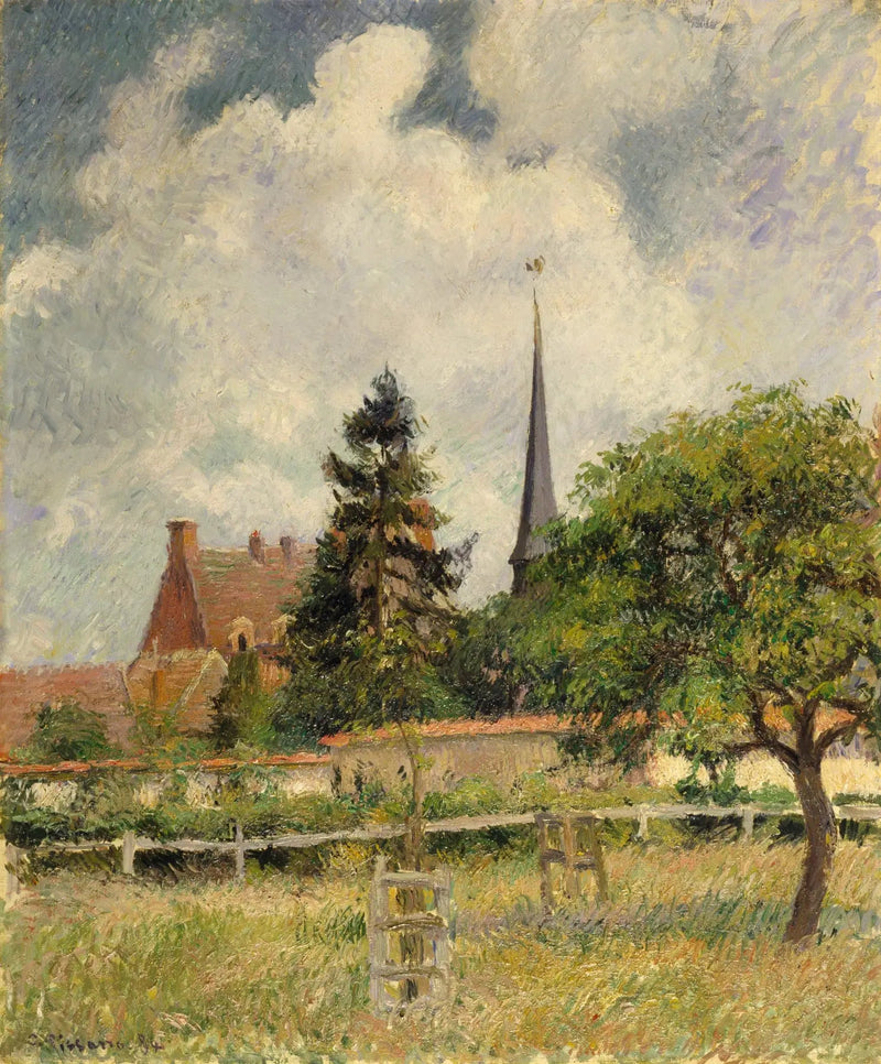 A igreja de Eragny - Camille Pissarro