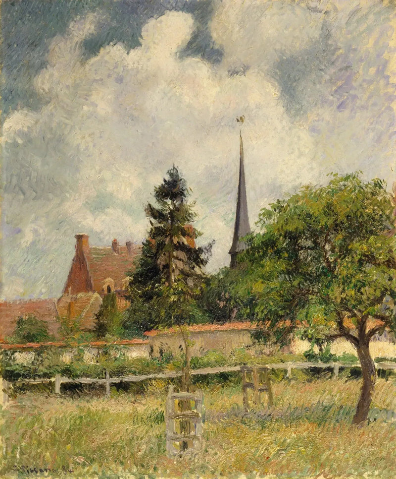 A igreja de Eragny - Camille Pissarro