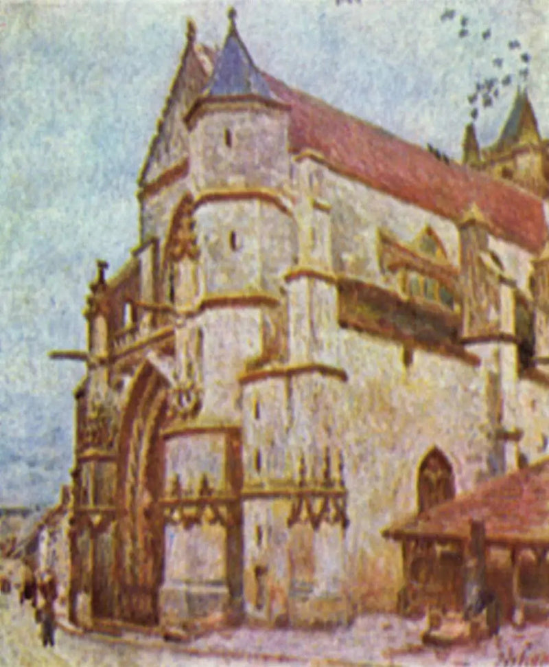 A Igreja de Moret, à tarde - Alfred Sisley