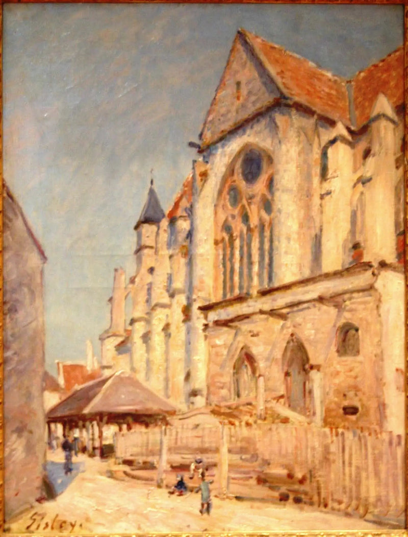 A Igreja de Moret e o velho mercado - Alfred Sisley