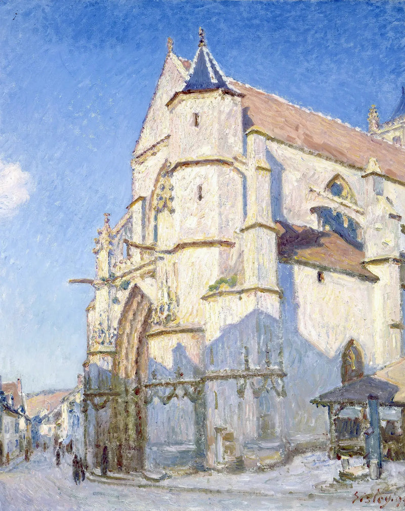 A Igreja de Moret, à noite - Alfred Sisley
