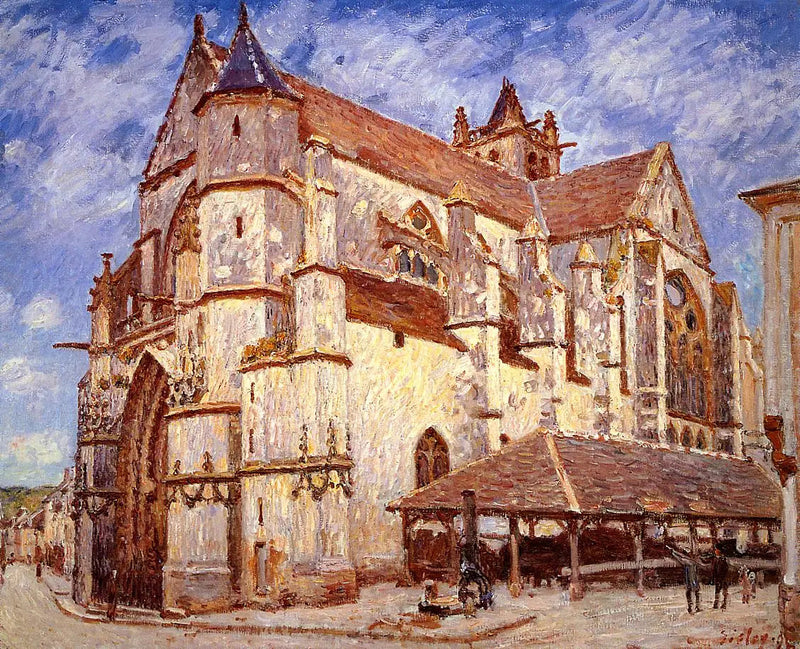 A Igreja de Moret à Noite - Alfred Sisley