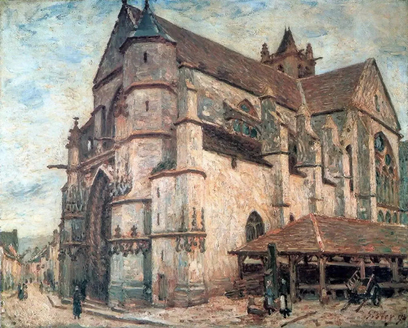 A Igreja de Moret, tempo de geada - Alfred Sisley