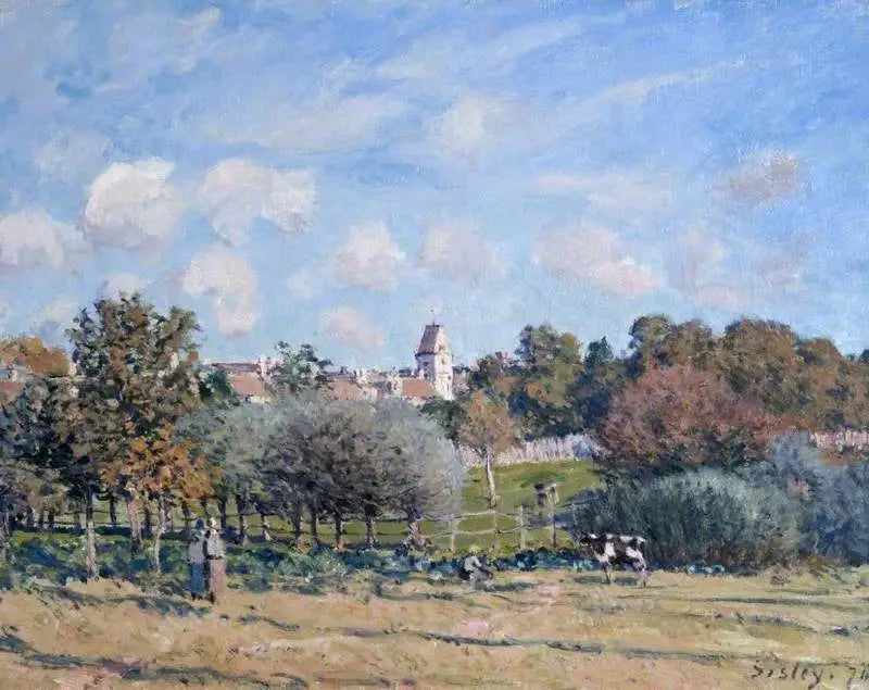 A Igreja de Noisy-le-Roi, efeito de outono - Alfred Sisley