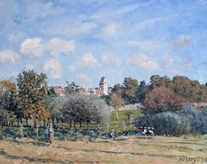 A Igreja de Noisy-le-Roi, efeito de outono - Alfred Sisley