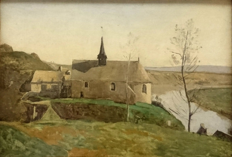 A Igreja de Rolleboise, perto de Mantes - Jean-Baptiste Camille Corot