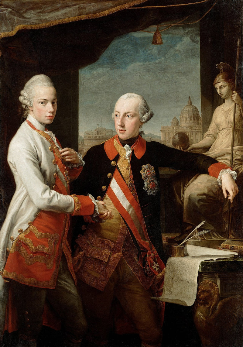 O imperador Joseph II com o grande-duque Pietro Leopoldo da Toscana - Pompeo Batoni