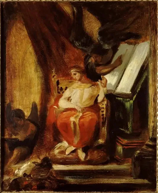 O Imperador Justiniano compondo seus institutos - Eugène Delacroix
