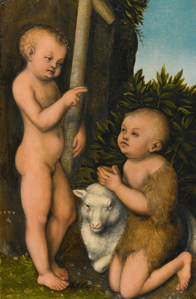 O Menino Jesus adorando o Menino São João Batista - Lucas Cranach, o Velho