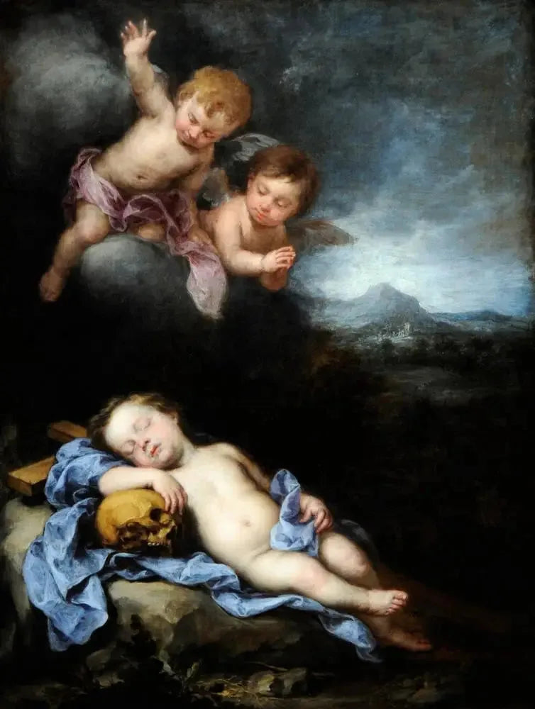 A Criança Jesus Dormindo na Cruz - Bartolomé Esteban Murillo