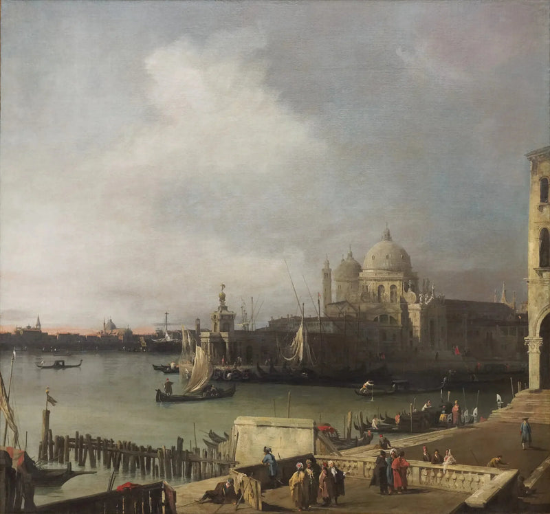 A Entrada do Grande Canal, com Santa Maria della Salute e o canal da Giudecca, vista da extremidade oeste do Molo - Canaletto