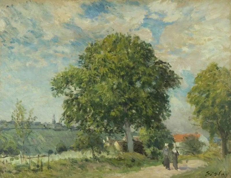 A entrada da aldeia - Alfred Sisley