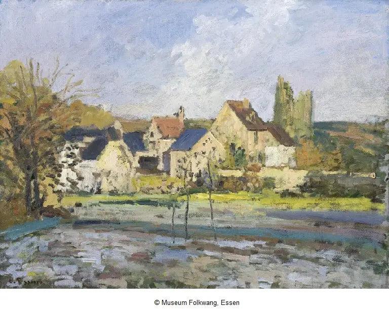 O Ermitage em Pontoise, neve - Camille Pissarro