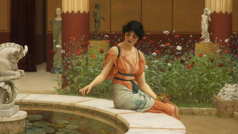 O lago de peixes - John William Godward