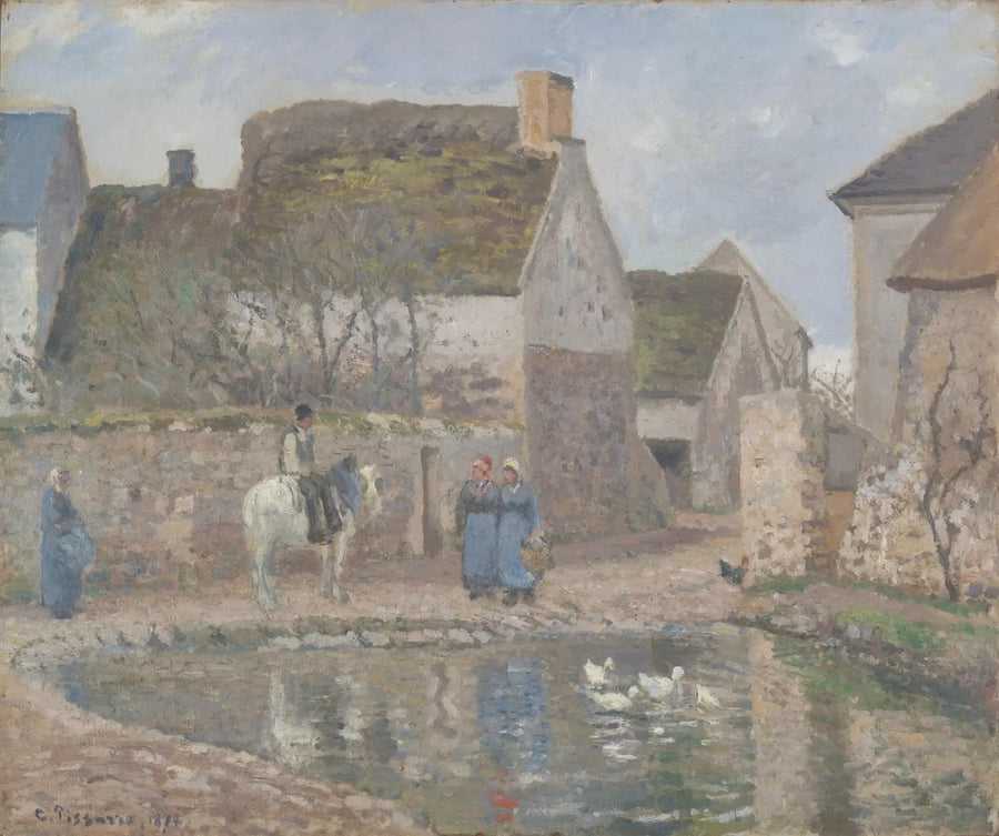 O lago com patos de Ennery - Camille Pissarro