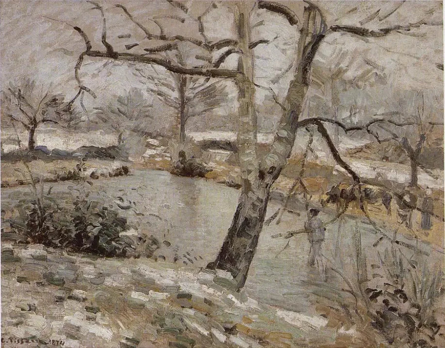O lago de Montfoucault, efeito de inverno - Camille Pissarro