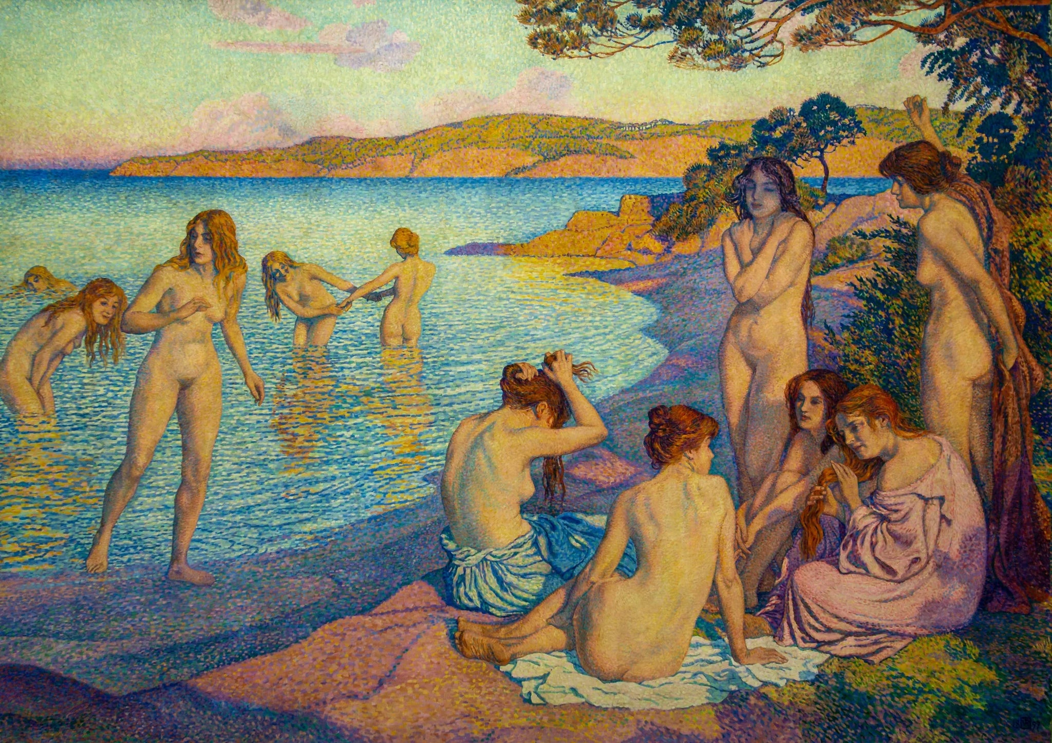 L'heure embrassée - Théo van Rysselberghe image 1 copie de tableau peinte à la main