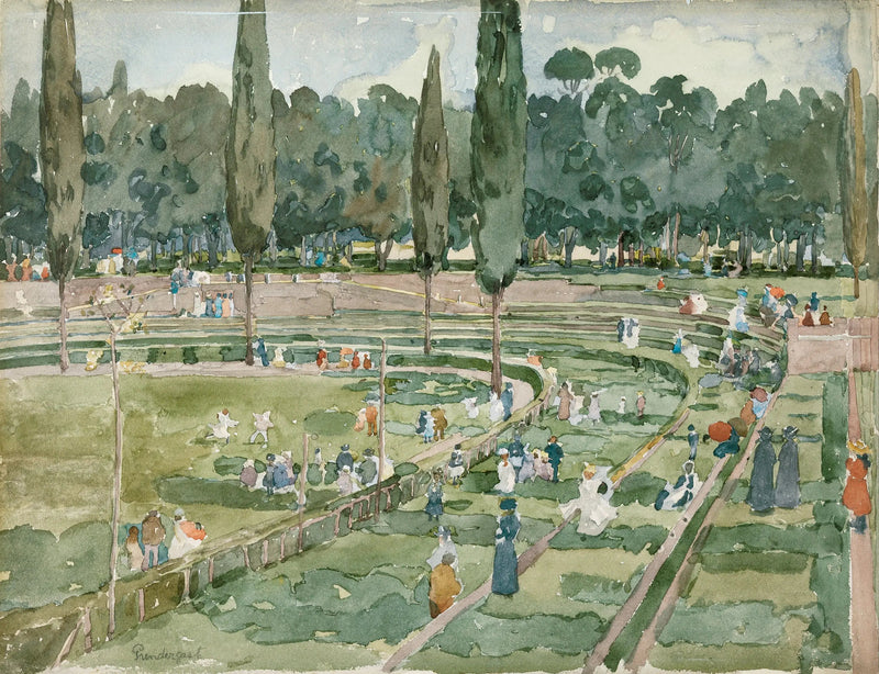 Hipódromo (Piazza Siena, Jardins Borghèse, Roma) - Maurice Prendergast