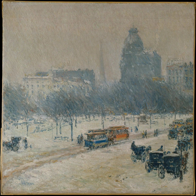 O inverno na Union Square - Childe Hassam