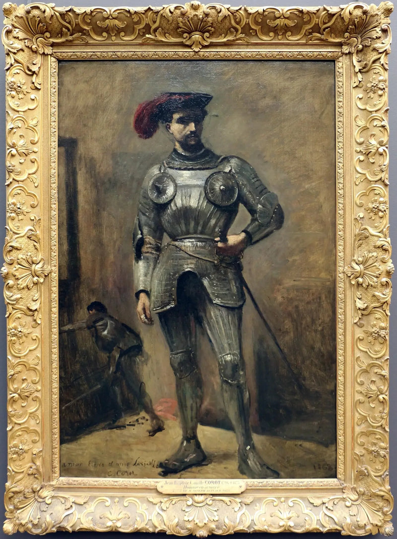 O Homem com Armadura - Jean-Baptiste Camille Corot