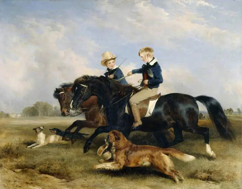 O honorável E. S. Russell e seu irmão - Edwin Henry Landseer