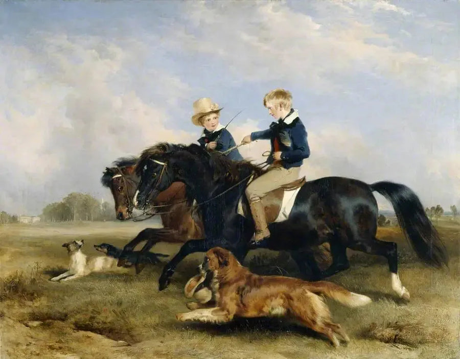 O honorável E. S. Russell e seu irmão - Edwin Henry Landseer
