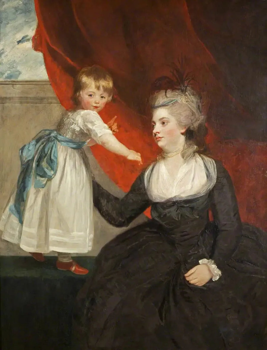 A Honrável Frances Courtenay, Lady Honywood (nascida em 1763) e sua filha - Joshua Reynolds