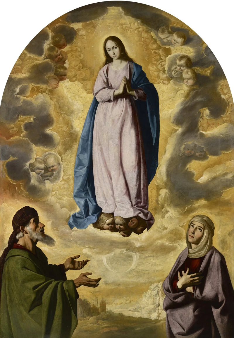 A Imaculada Conceição com São Joaquim e Santa Ana - Francisco de Zurbarán