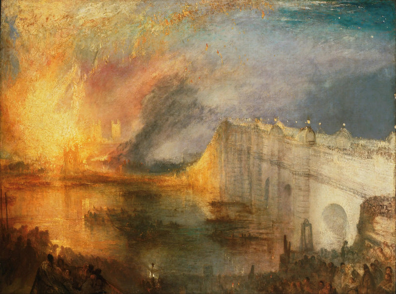 O Incêndio da Câmara dos Lordes e dos Comuns, em 16 de outubro de 1834 - J. M. W. Turner