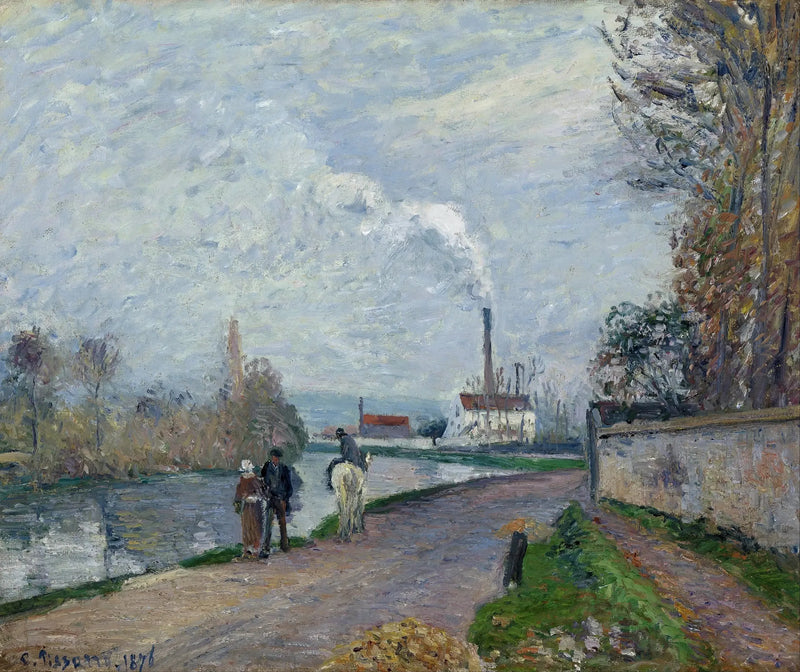 O Pato em Pontoise, tempo cinza - Camille Pissarro