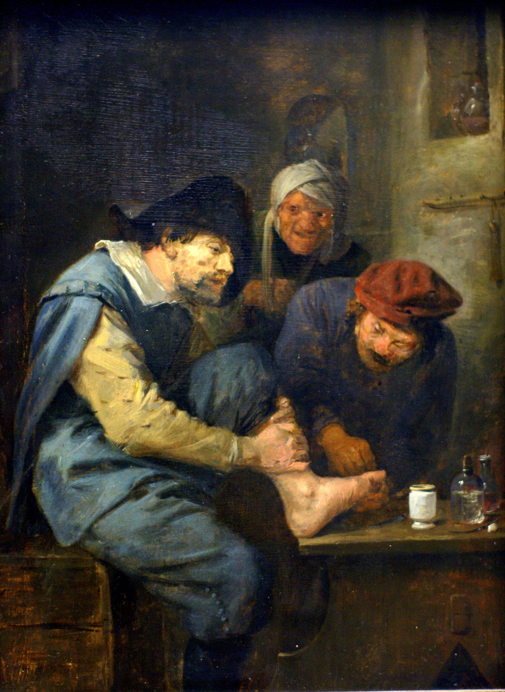 L'opération au pied - Adriaen Brouwer image 1 copie de tableau peinte à la main