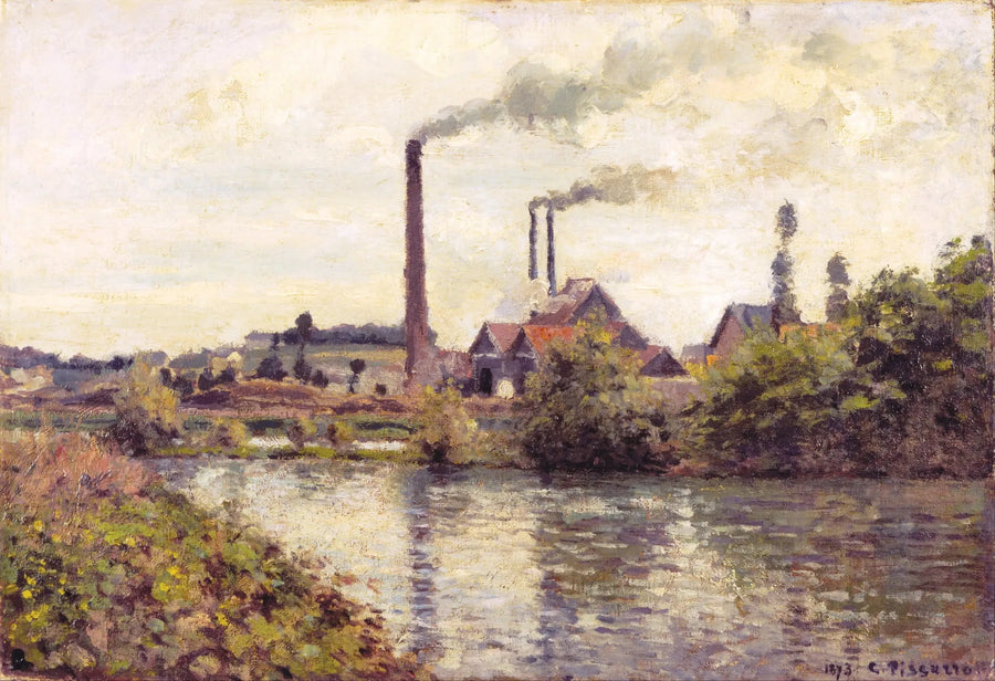 A Fábrica em Pontoise - Camille Pissarro