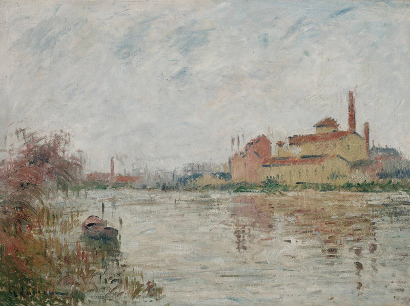 A fábrica às margens do rio - Gustave Loiseau