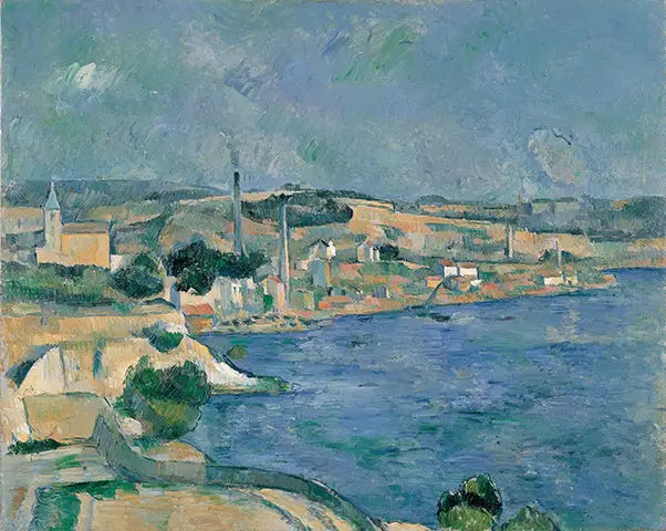A Baía de Marselha, com vista para a vila de Saint-Henri perto de l'Estaque - Paul Cézanne