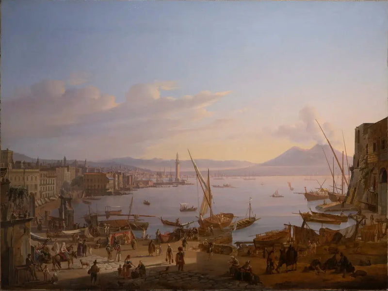 A Baía de Nápoles com o farol e o Vesúvio ao fundo. - Antoine van Dyck